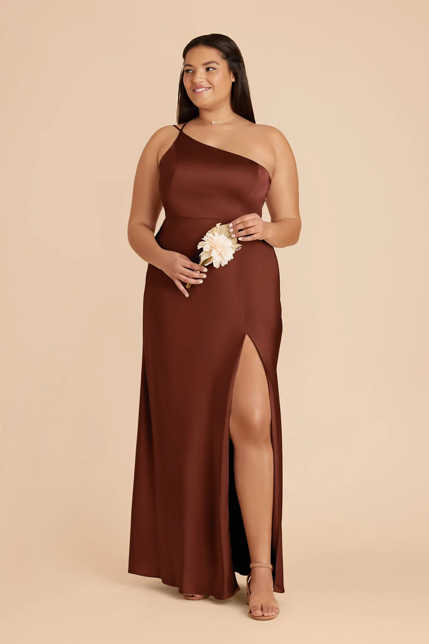 Kensie Matte Satin Dress - Cognac sold by Birdy Grey product image thumbnail 2