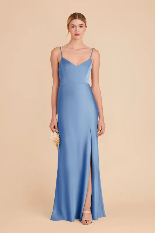 Jay Matte Satin Dress - Bluebell sold by Birdy Grey