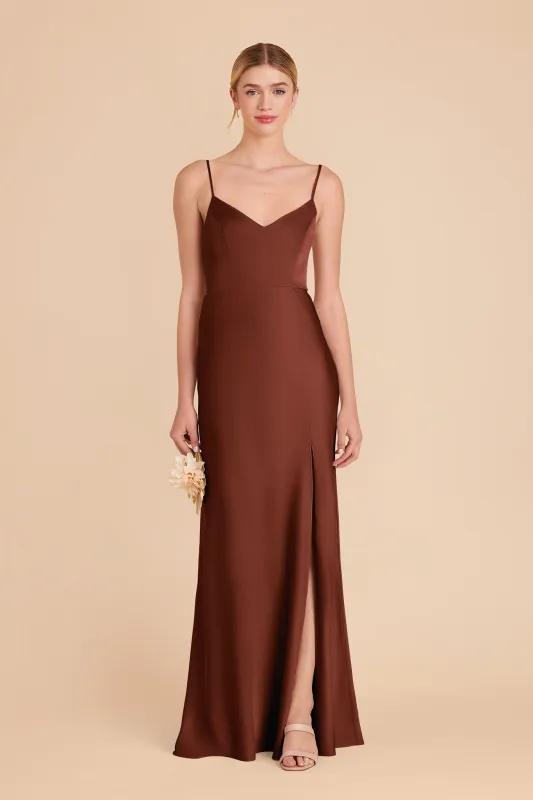 Jay Matte Satin Dress - Cognac sold by Birdy Grey