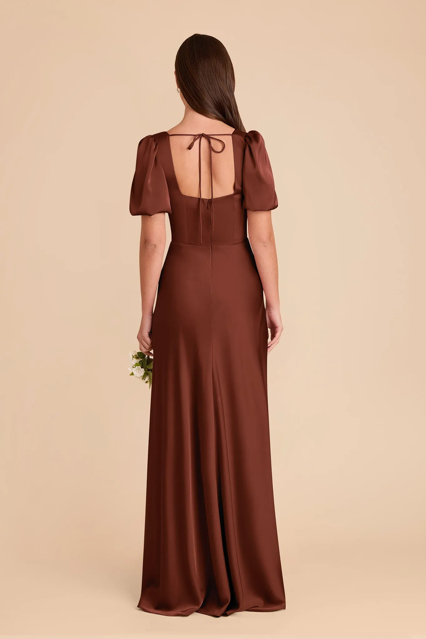 Judy Matte Satin Dress - Cognac sold by Birdy Grey product image thumbnail 4