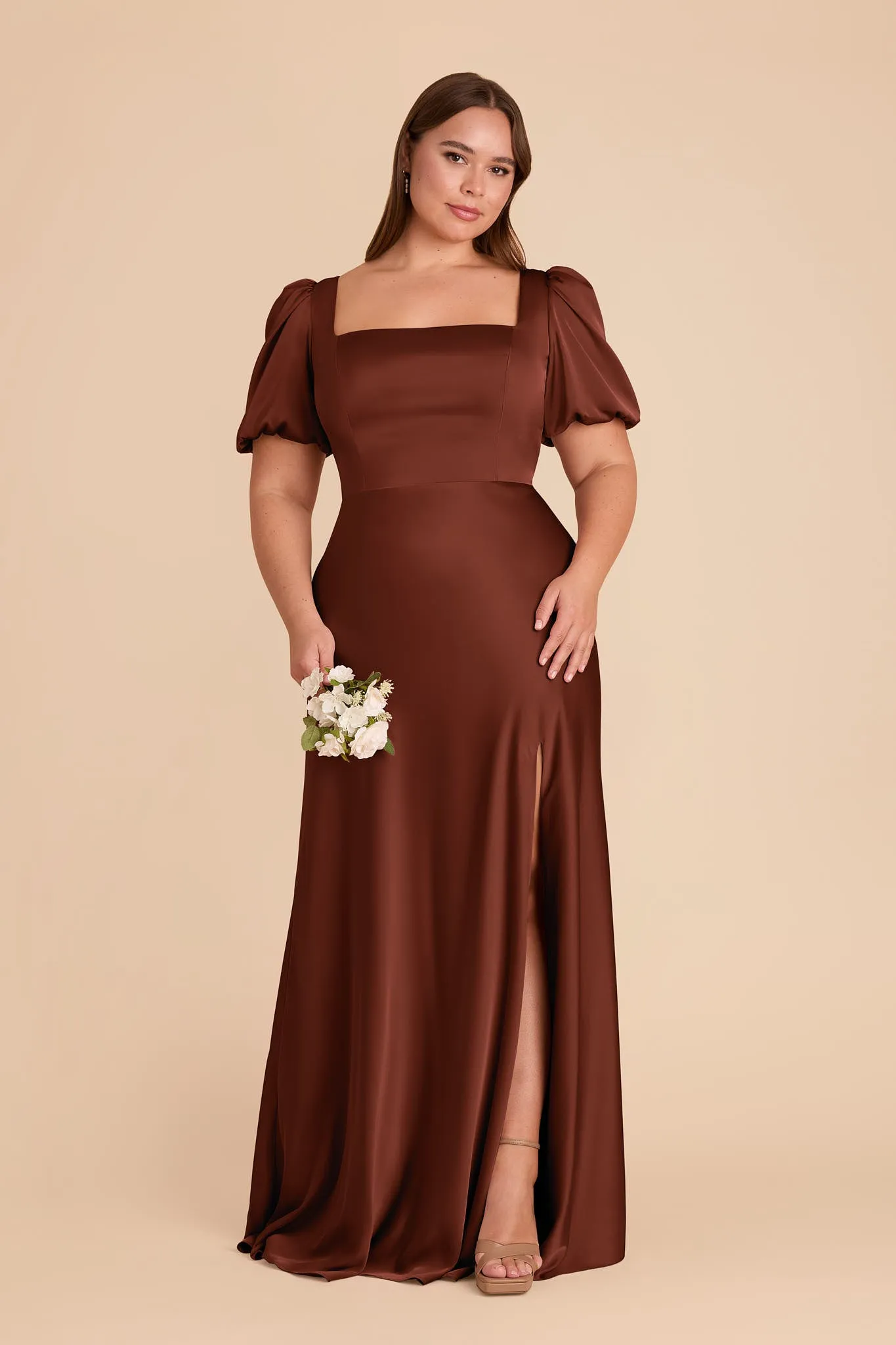 Judy Matte Satin Dress - Cognac sold by Birdy Grey product image thumbnail 2