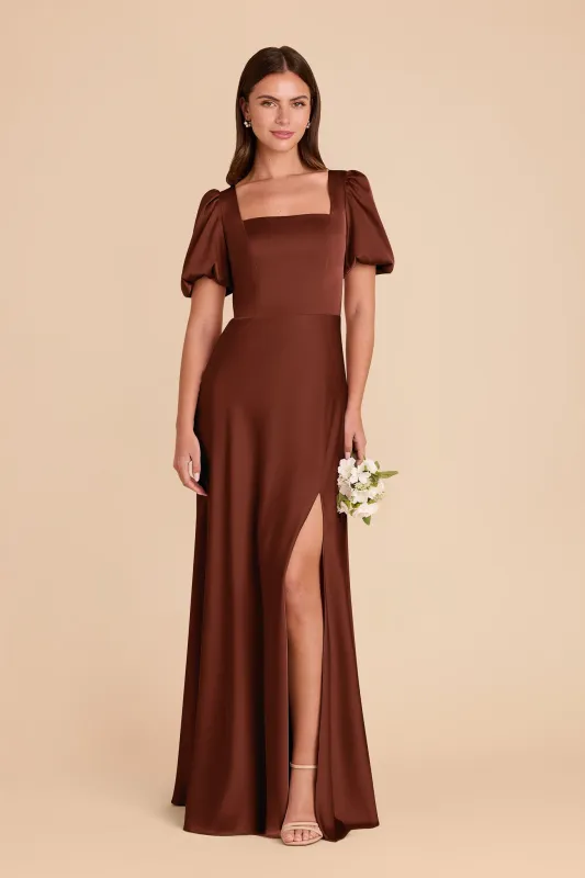 Judy Matte Satin Dress - Cognac sold by Birdy Grey