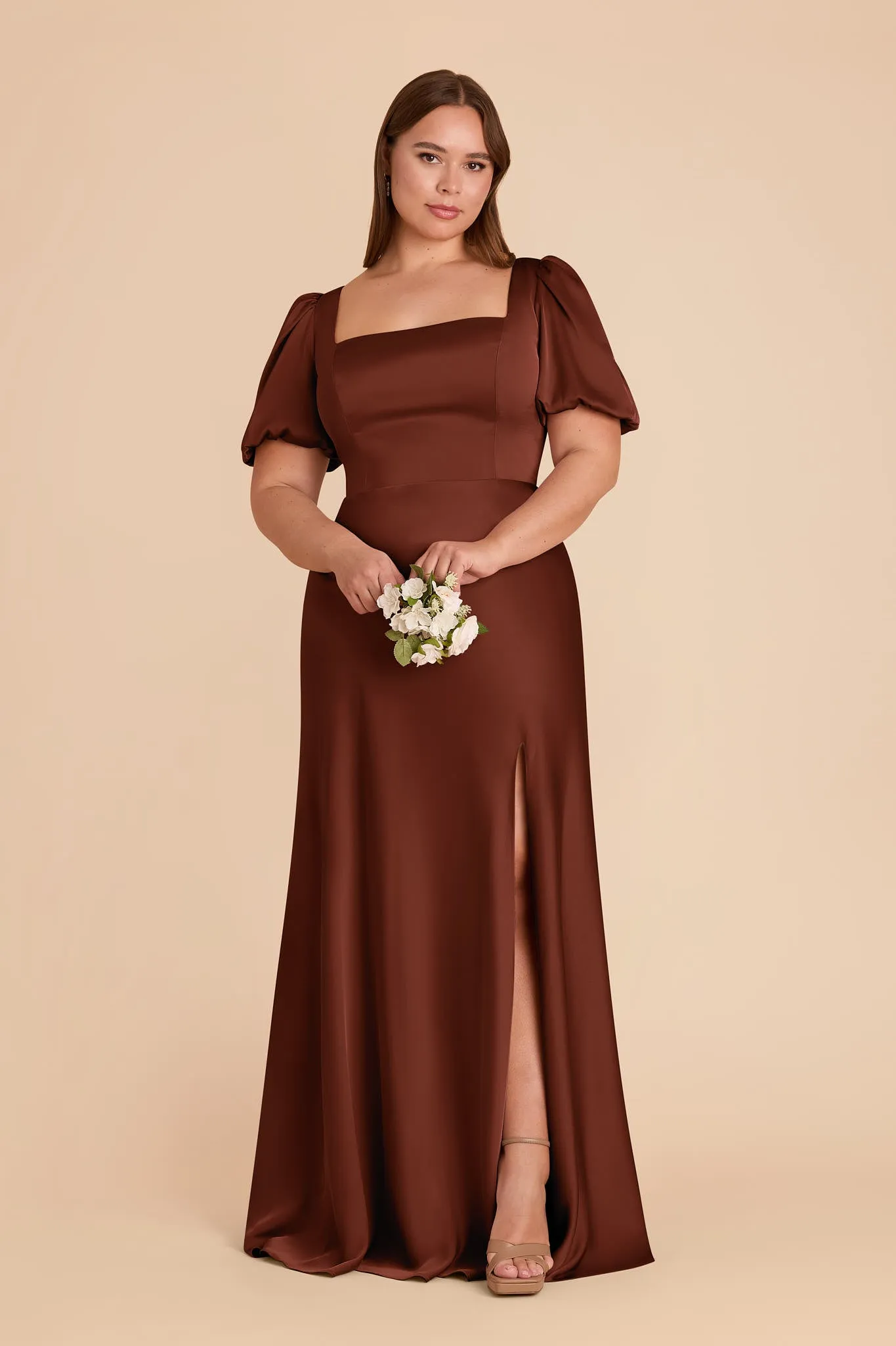 Judy Matte Satin Dress - Cognac sold by Birdy Grey product image thumbnail 5