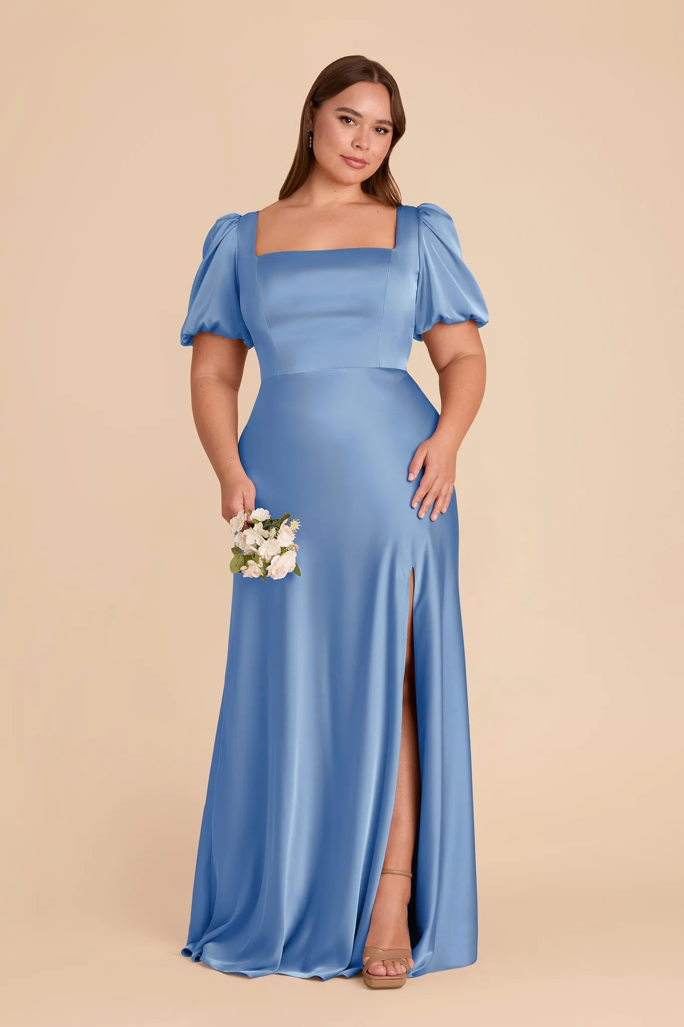 Judy Matte Satin Dress - Bluebell sold by Birdy Grey product image thumbnail 2