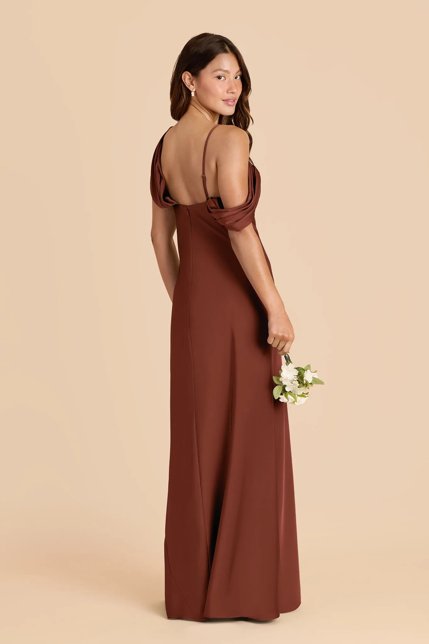 Freya Matte Satin Dress - Cognac sold by Birdy Grey product image thumbnail 4