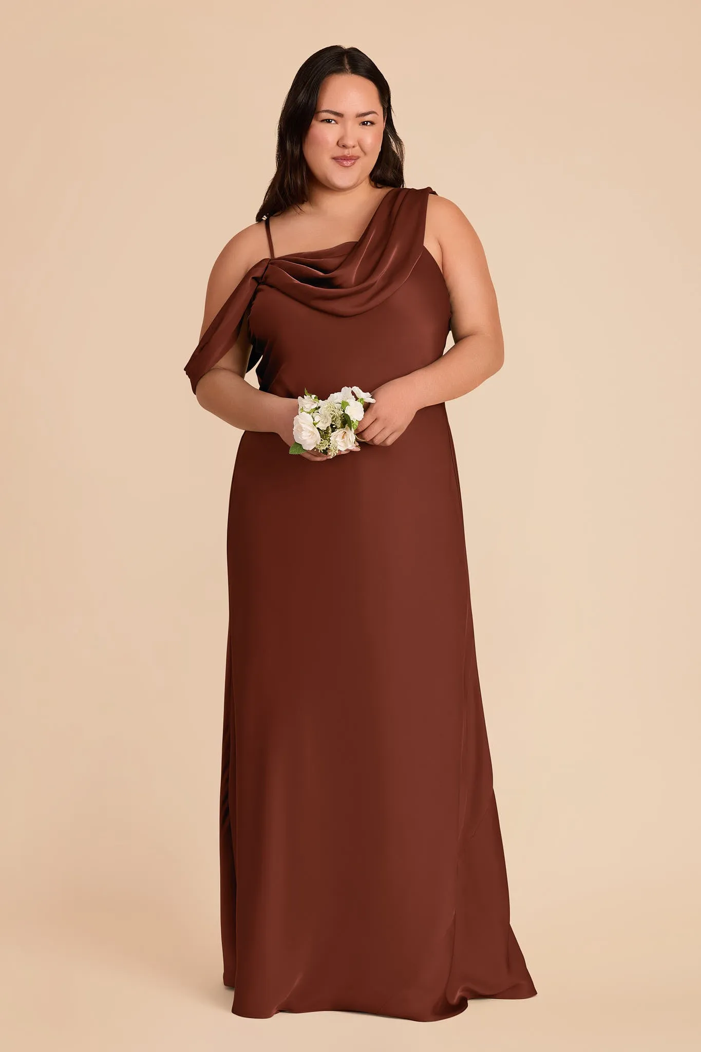 Freya Matte Satin Dress - Cognac sold by Birdy Grey product image thumbnail 2