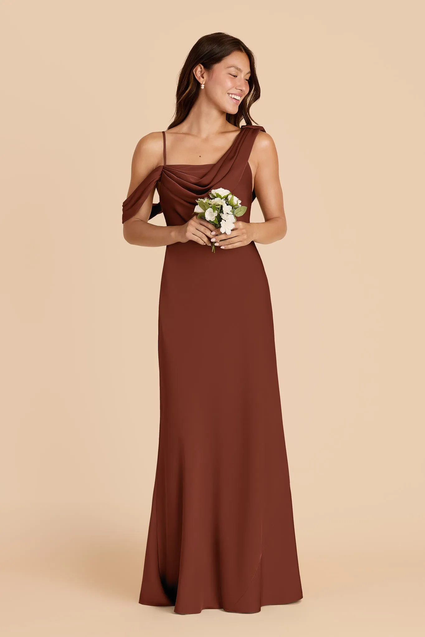 Freya Matte Satin Dress - Cognac sold by Birdy Grey product image thumbnail 3