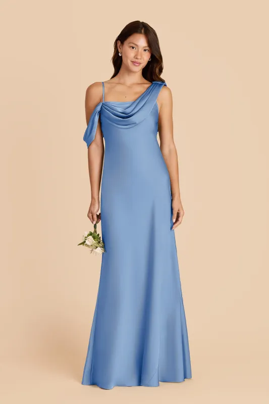 Freya Matte Satin Dress - Bluebell sold by Birdy Grey