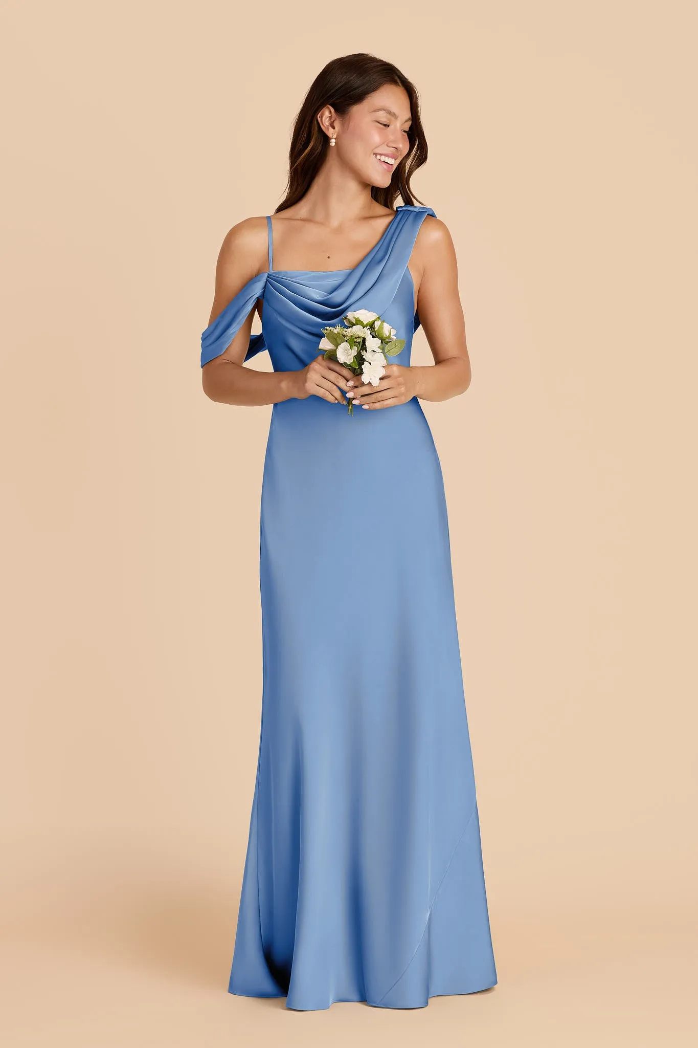 Freya Matte Satin Dress - Bluebell sold by Birdy Grey product image thumbnail 3