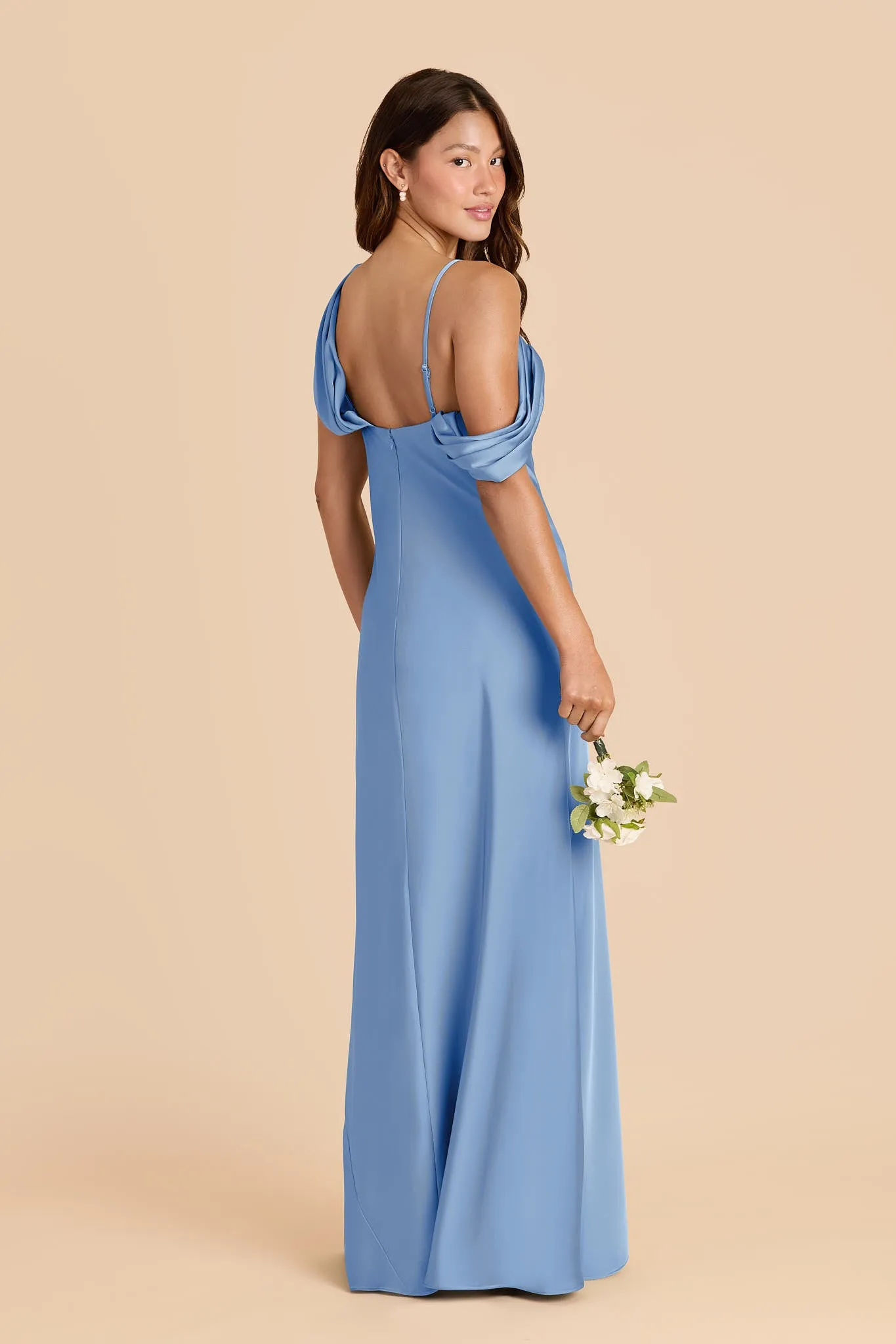 Freya Matte Satin Dress - Bluebell sold by Birdy Grey product image thumbnail 4