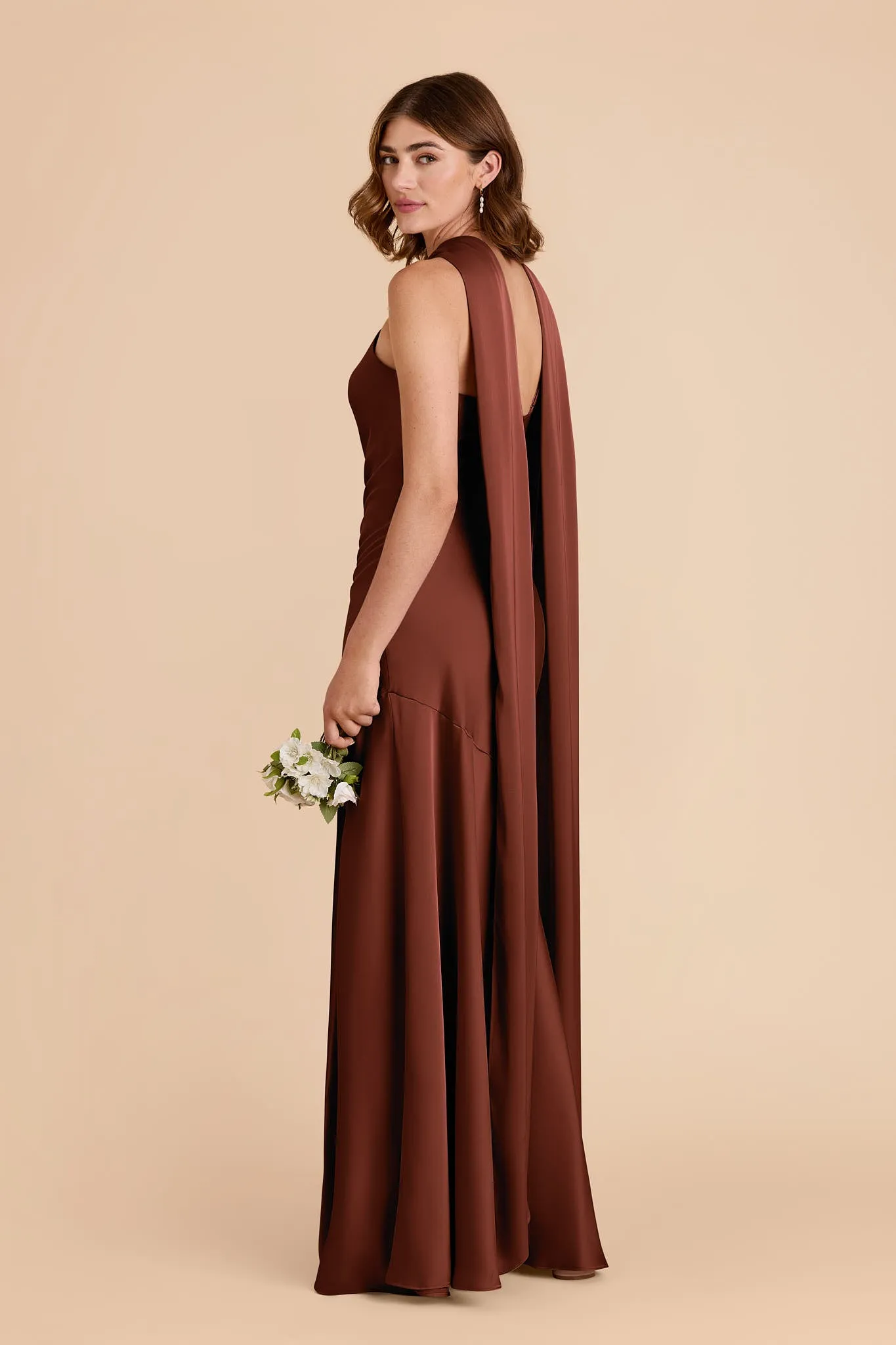 Eileen Matte Satin Dress - Cognac sold by Birdy Grey product image thumbnail 5