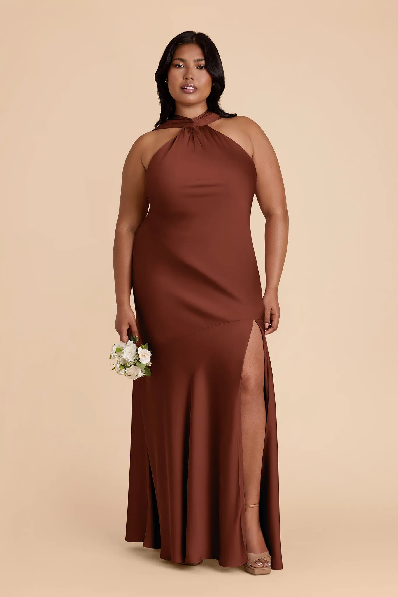 Eileen Matte Satin Dress - Cognac sold by Birdy Grey product image thumbnail 3