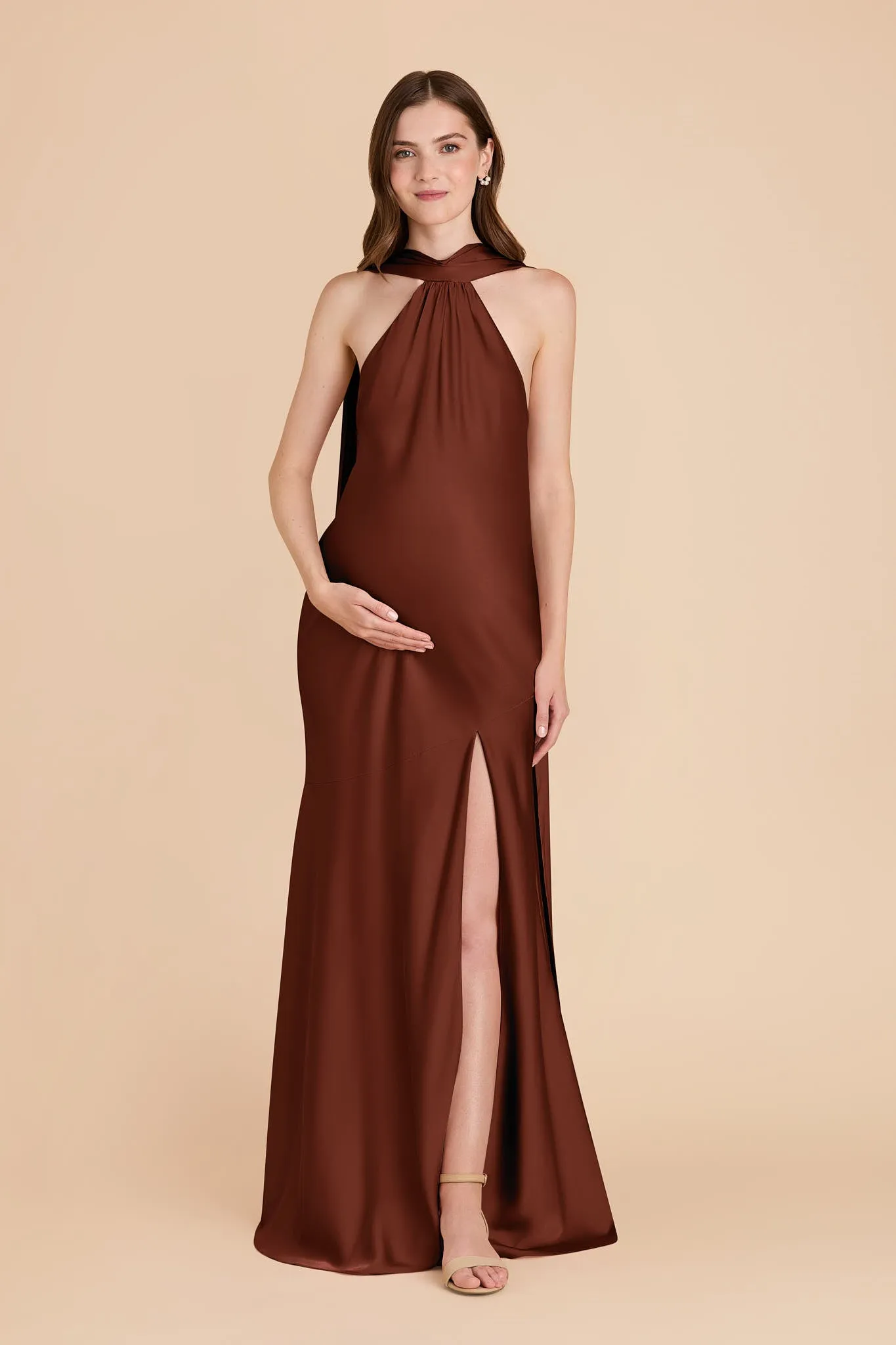 Eileen Matte Satin Dress - Cognac sold by Birdy Grey product image thumbnail 2