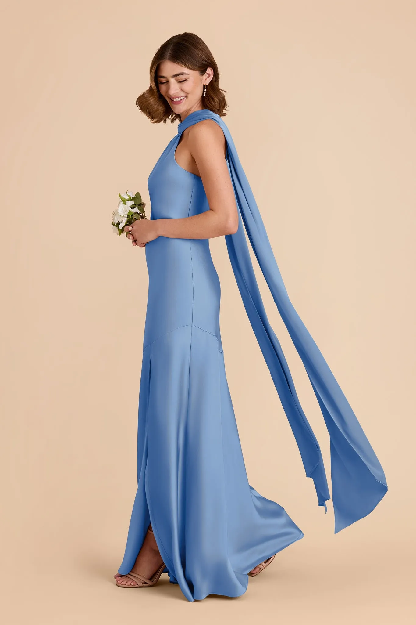 Eileen Matte Satin Dress - Bluebell sold by Birdy Grey product image thumbnail 4