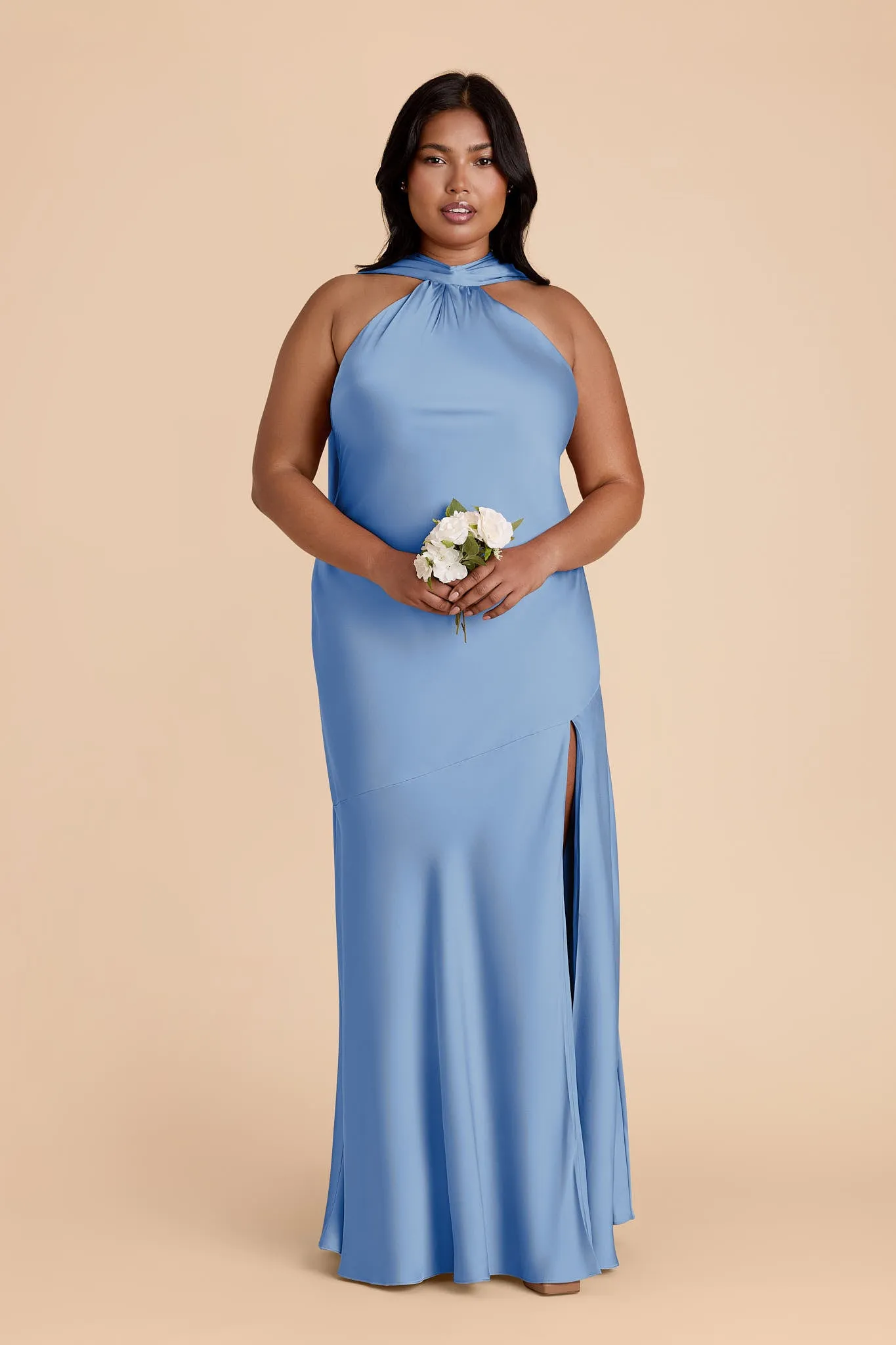 Eileen Matte Satin Dress - Bluebell sold by Birdy Grey product image thumbnail 3