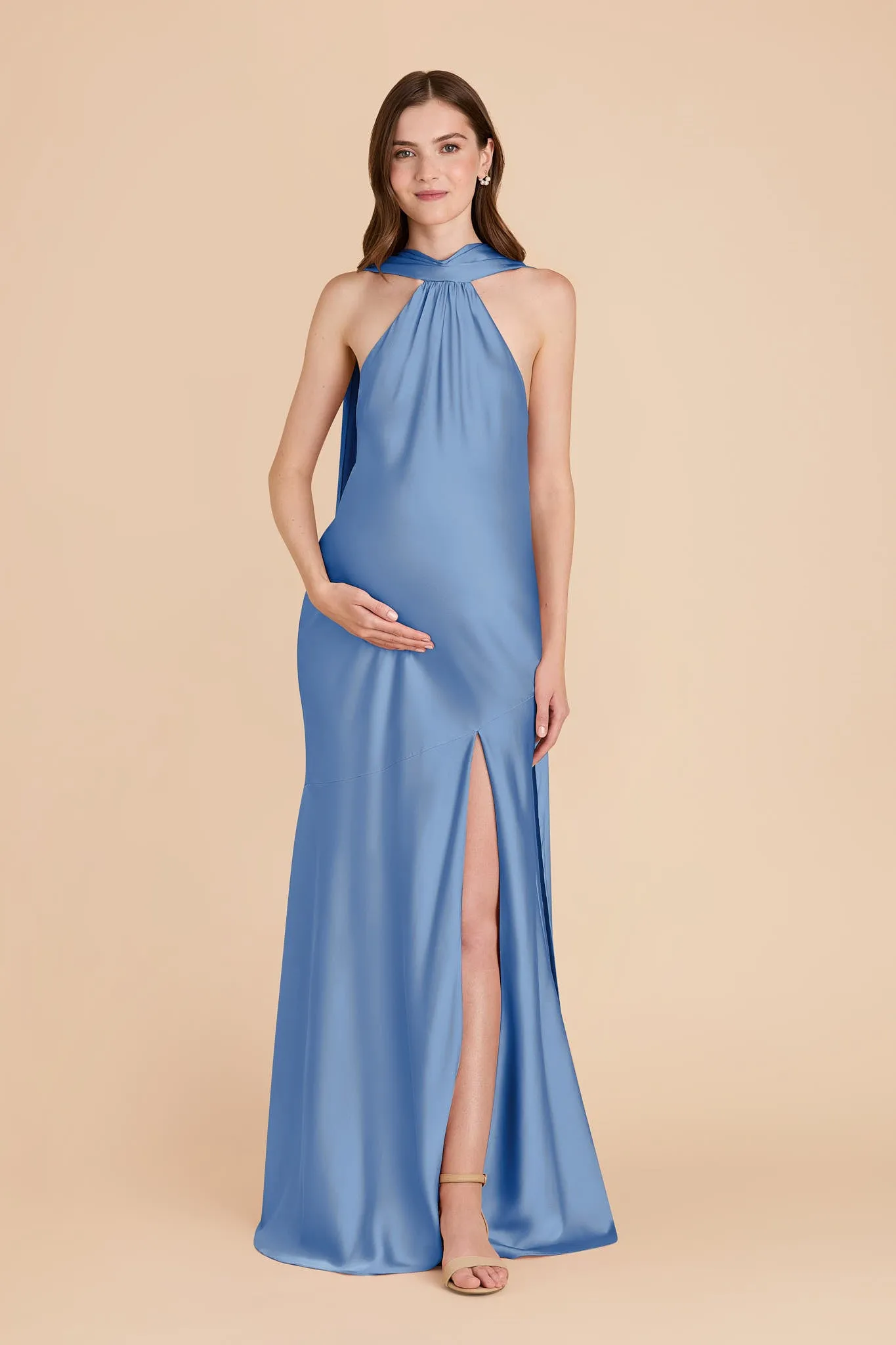 Eileen Matte Satin Dress - Bluebell sold by Birdy Grey product image thumbnail 2