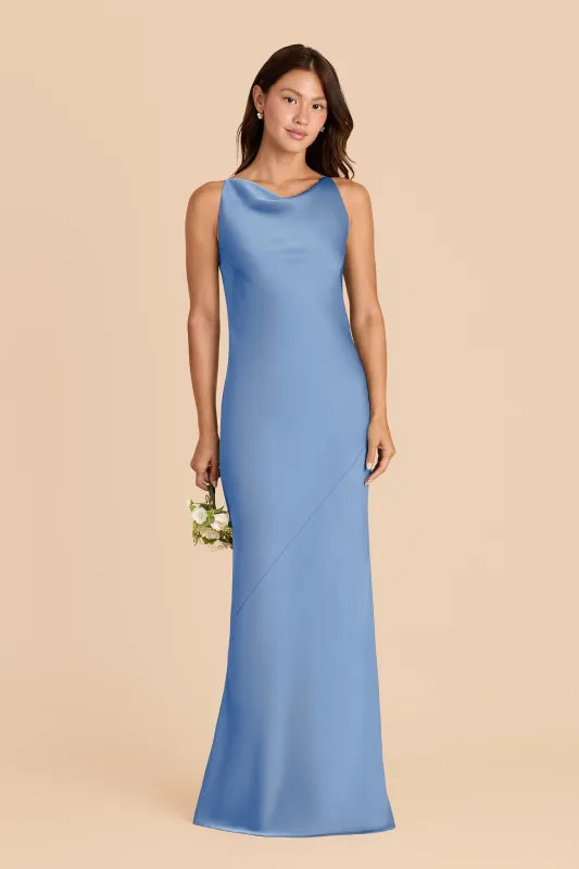 Destiny Matte Satin Dress - Bluebell sold by Birdy Grey