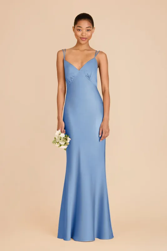 Dasha Matte Satin Dress - Bluebell sold by Birdy Grey