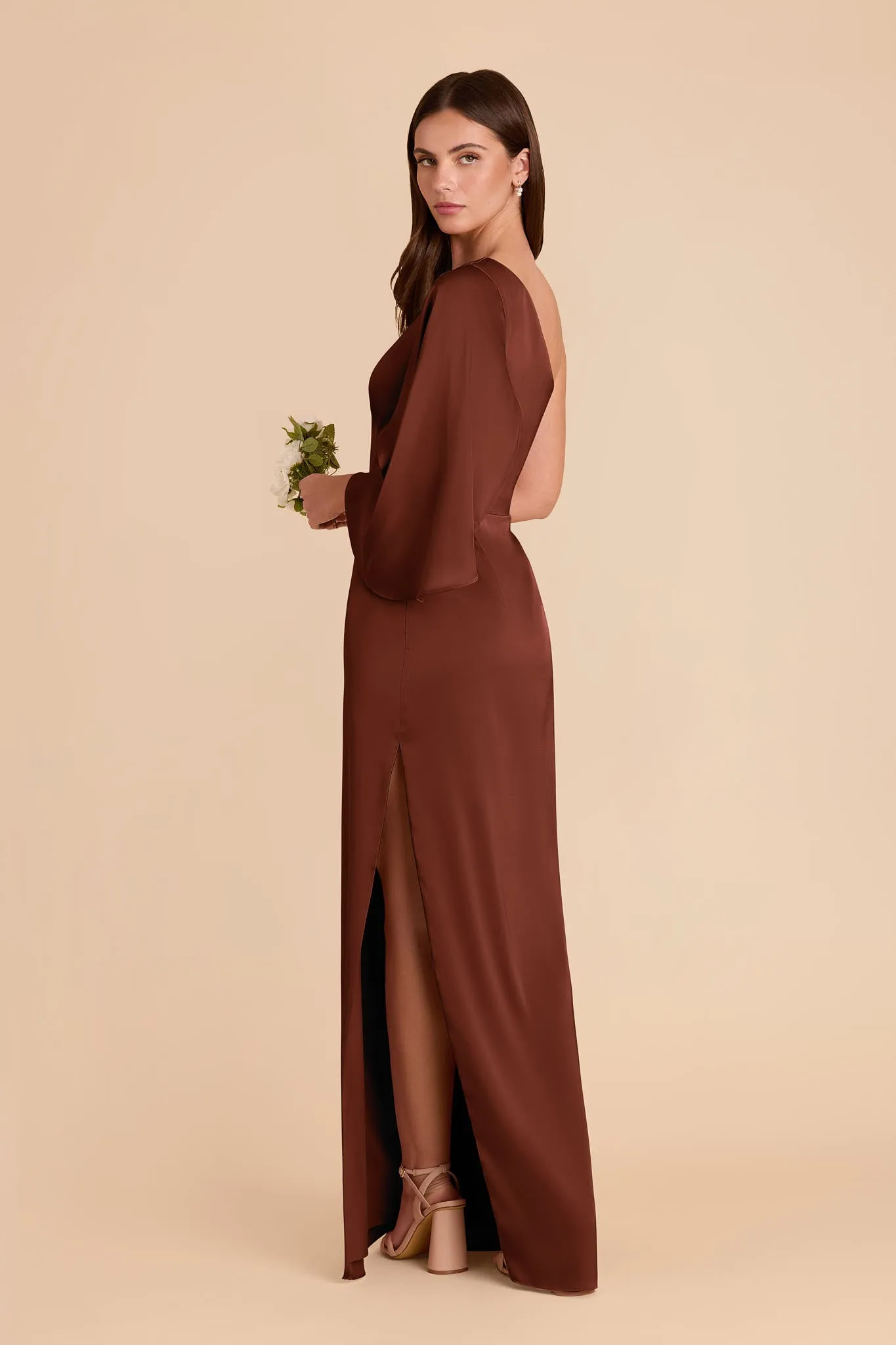 Christine Matte Satin Dress - Cognac sold by Birdy Grey product image thumbnail 4