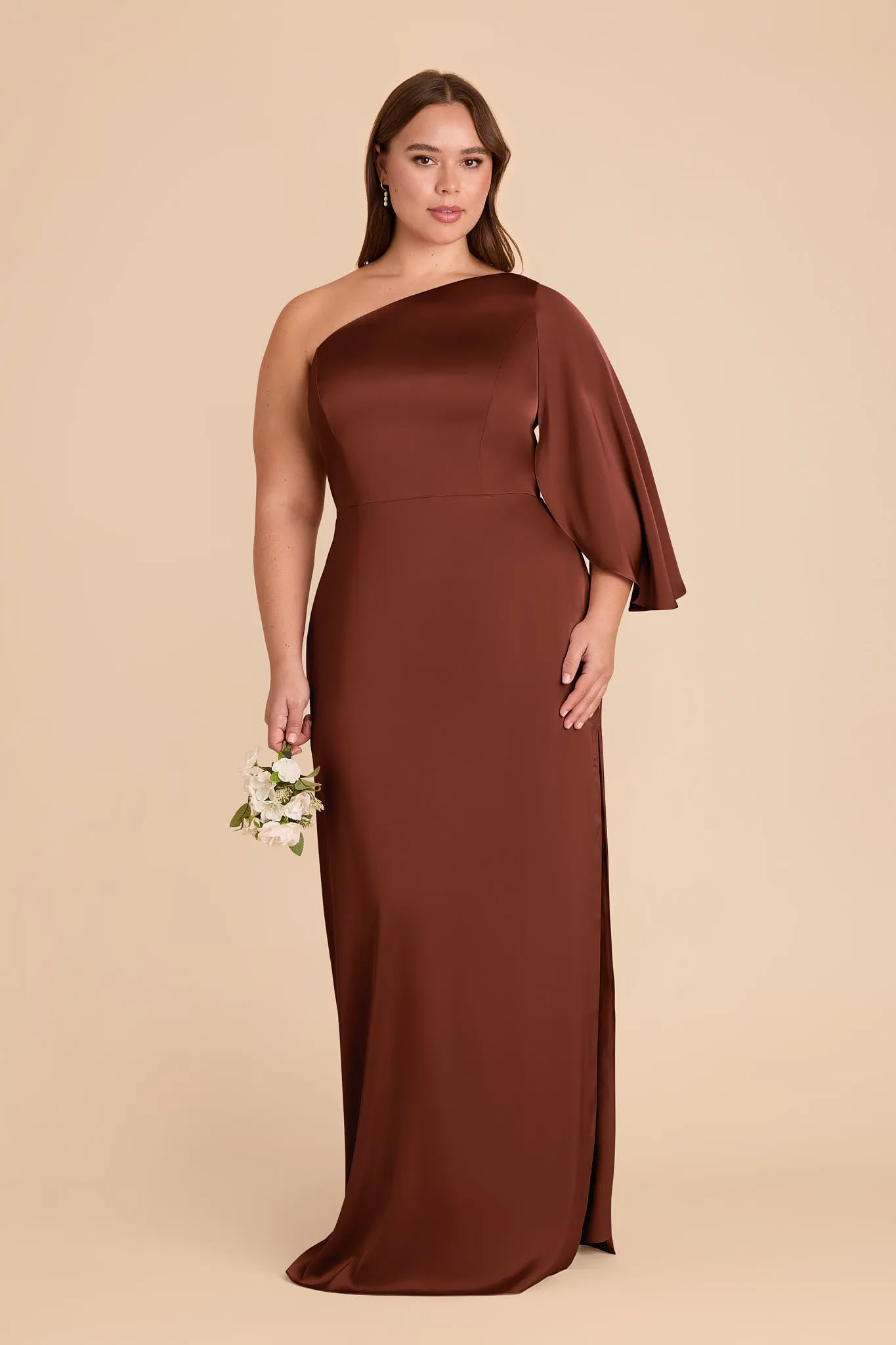 Christine Matte Satin Dress - Cognac sold by Birdy Grey product image thumbnail 2