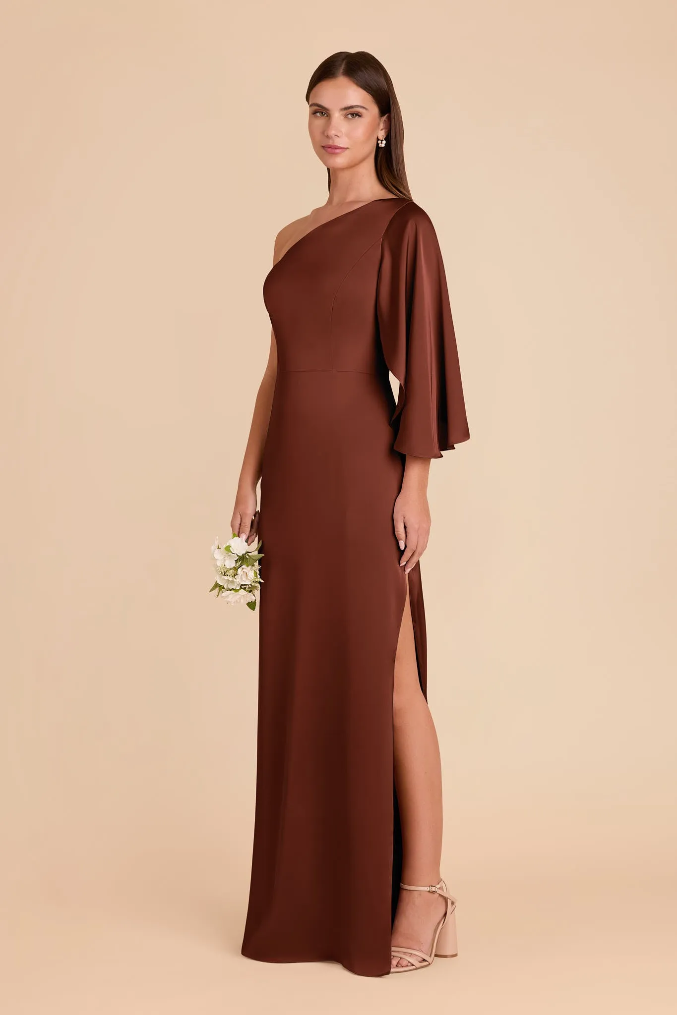 Christine Matte Satin Dress - Cognac sold by Birdy Grey product image thumbnail 3