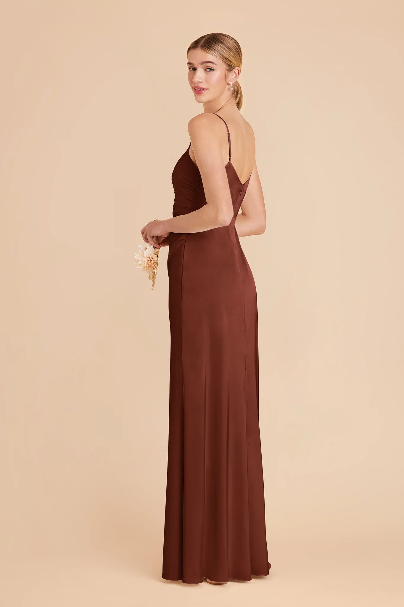 Catherine Matte Satin Dress - Cognac sold by Birdy Grey product image thumbnail 4