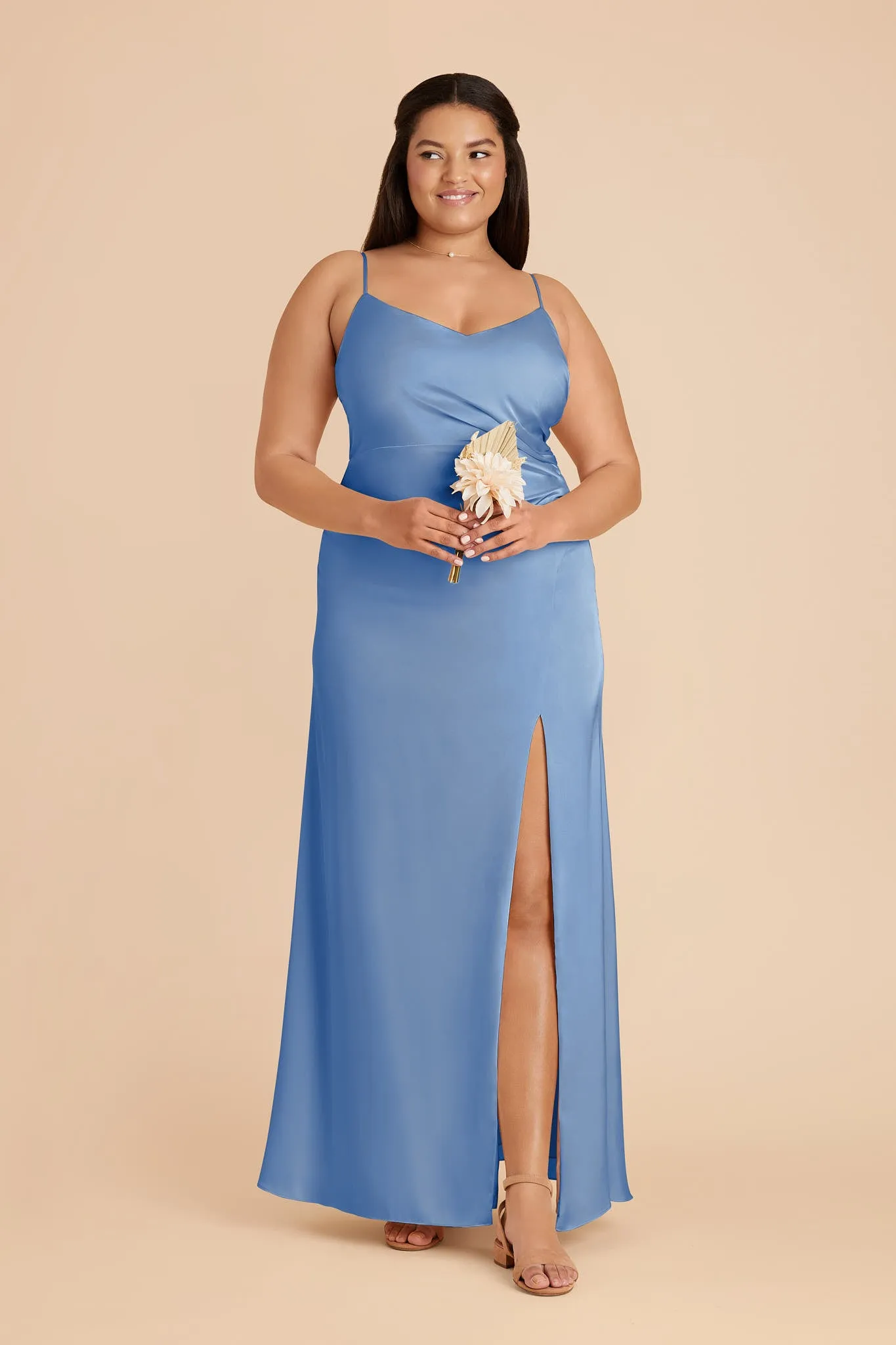 Catherine Matte Satin Dress - Bluebell sold by Birdy Grey product image thumbnail 3