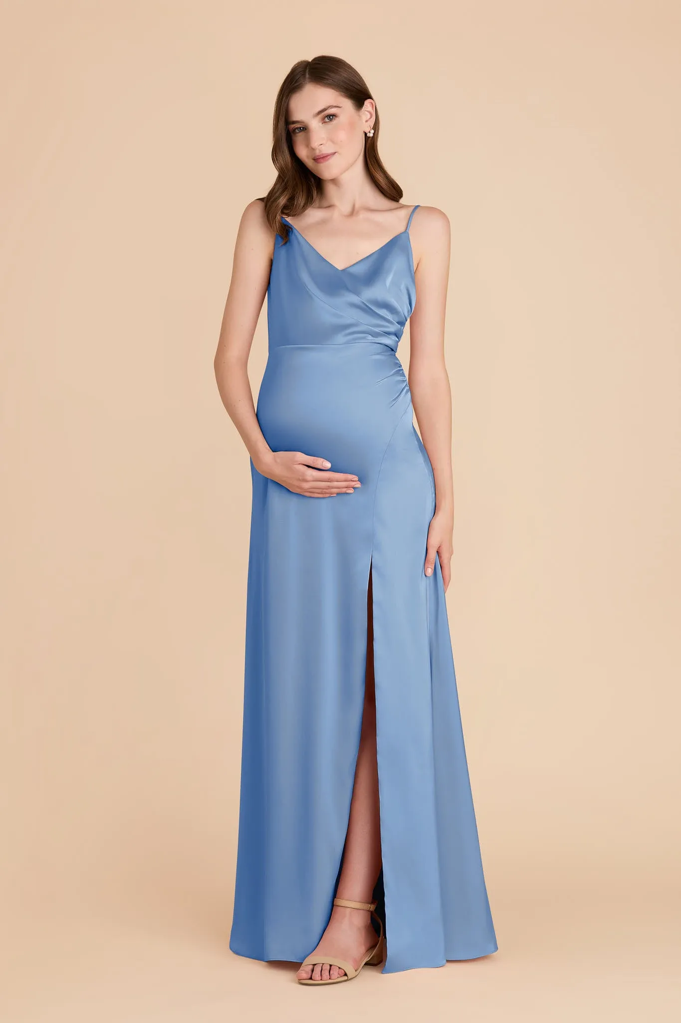 Catherine Matte Satin Dress - Bluebell sold by Birdy Grey product image thumbnail 2