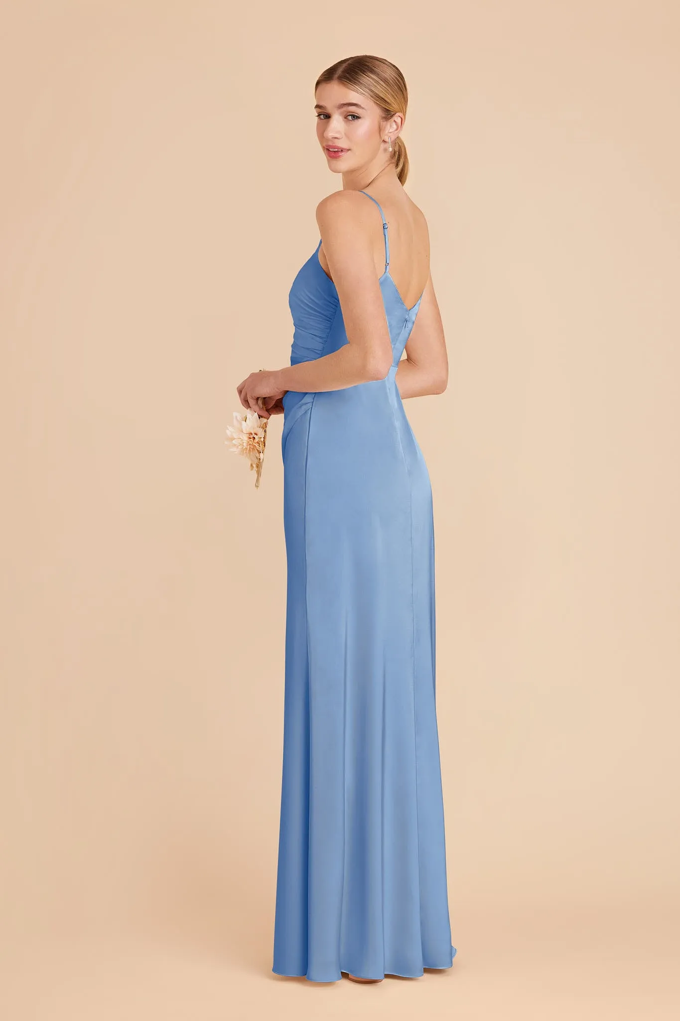 Catherine Matte Satin Dress - Bluebell sold by Birdy Grey product image thumbnail 4