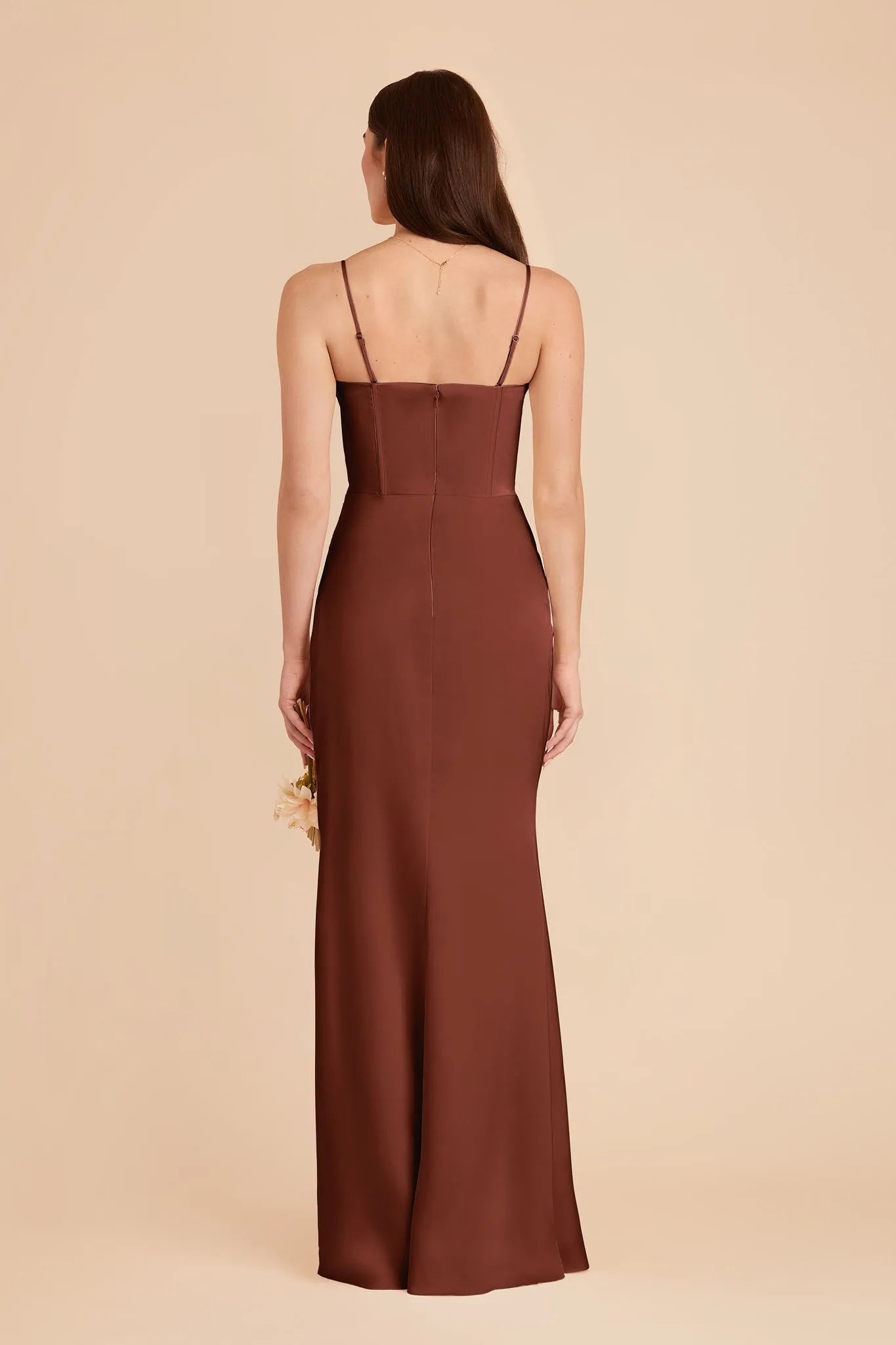 Carrie Matte Satin Dress - Cognac sold by Birdy Grey product image thumbnail 3