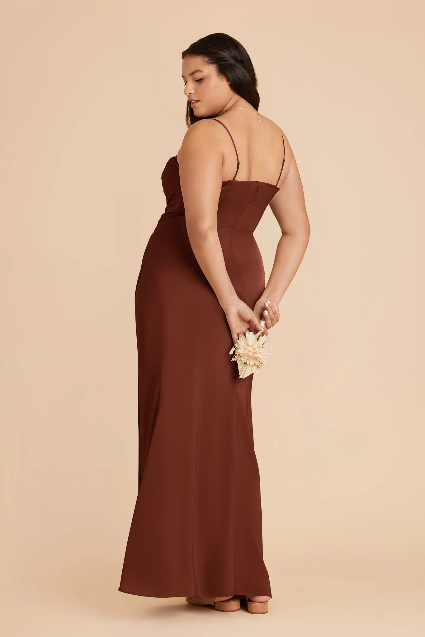 Carrie Matte Satin Dress - Cognac sold by Birdy Grey product image thumbnail 4