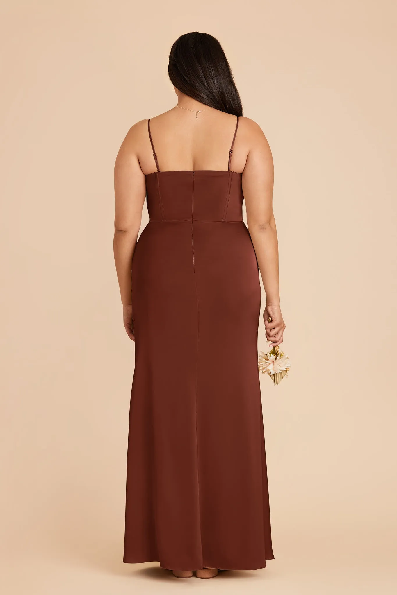 Carrie Matte Satin Dress - Cognac sold by Birdy Grey product image thumbnail 5