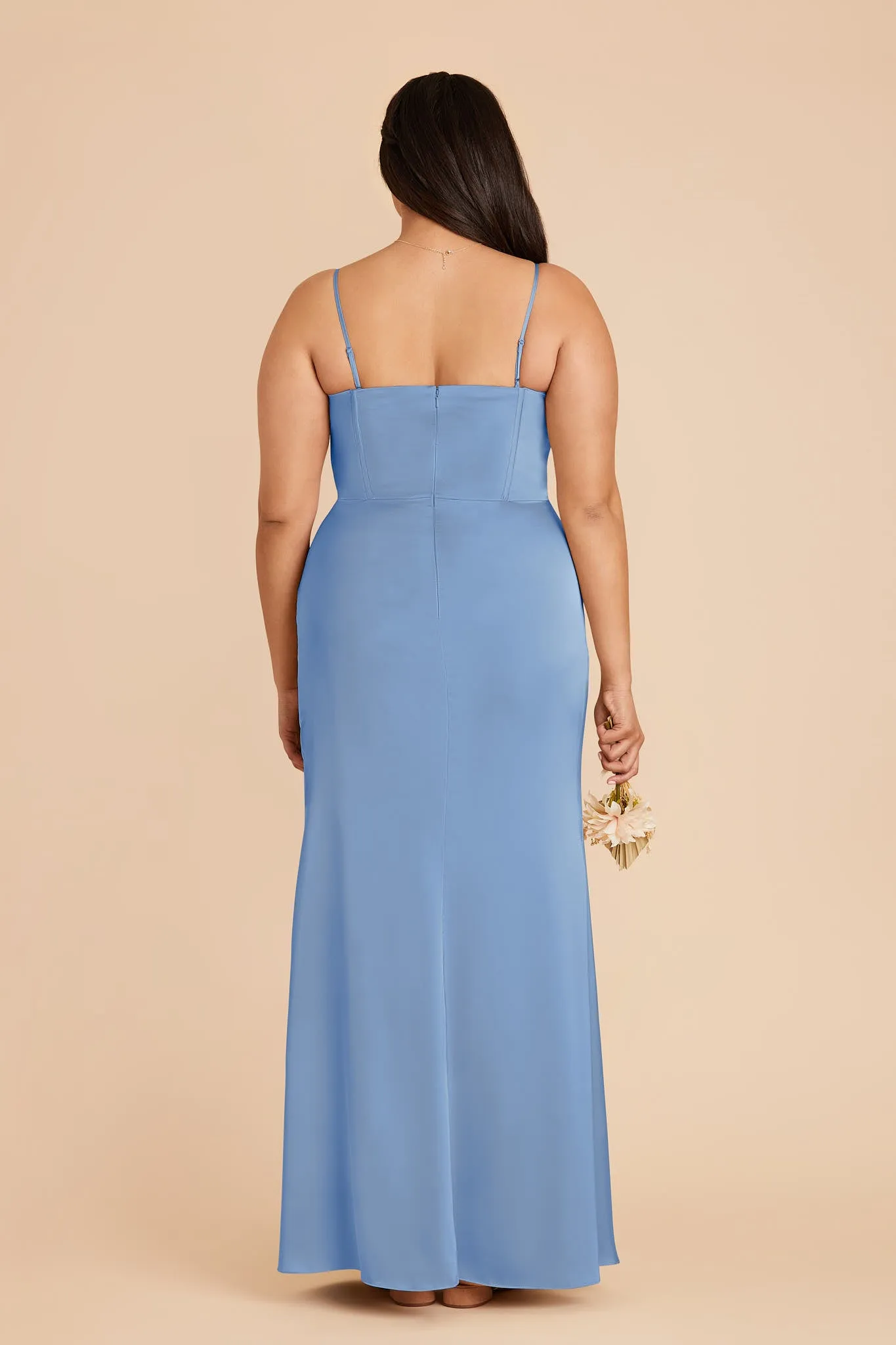 Carrie Matte Satin Dress - Bluebell sold by Birdy Grey product image thumbnail 5