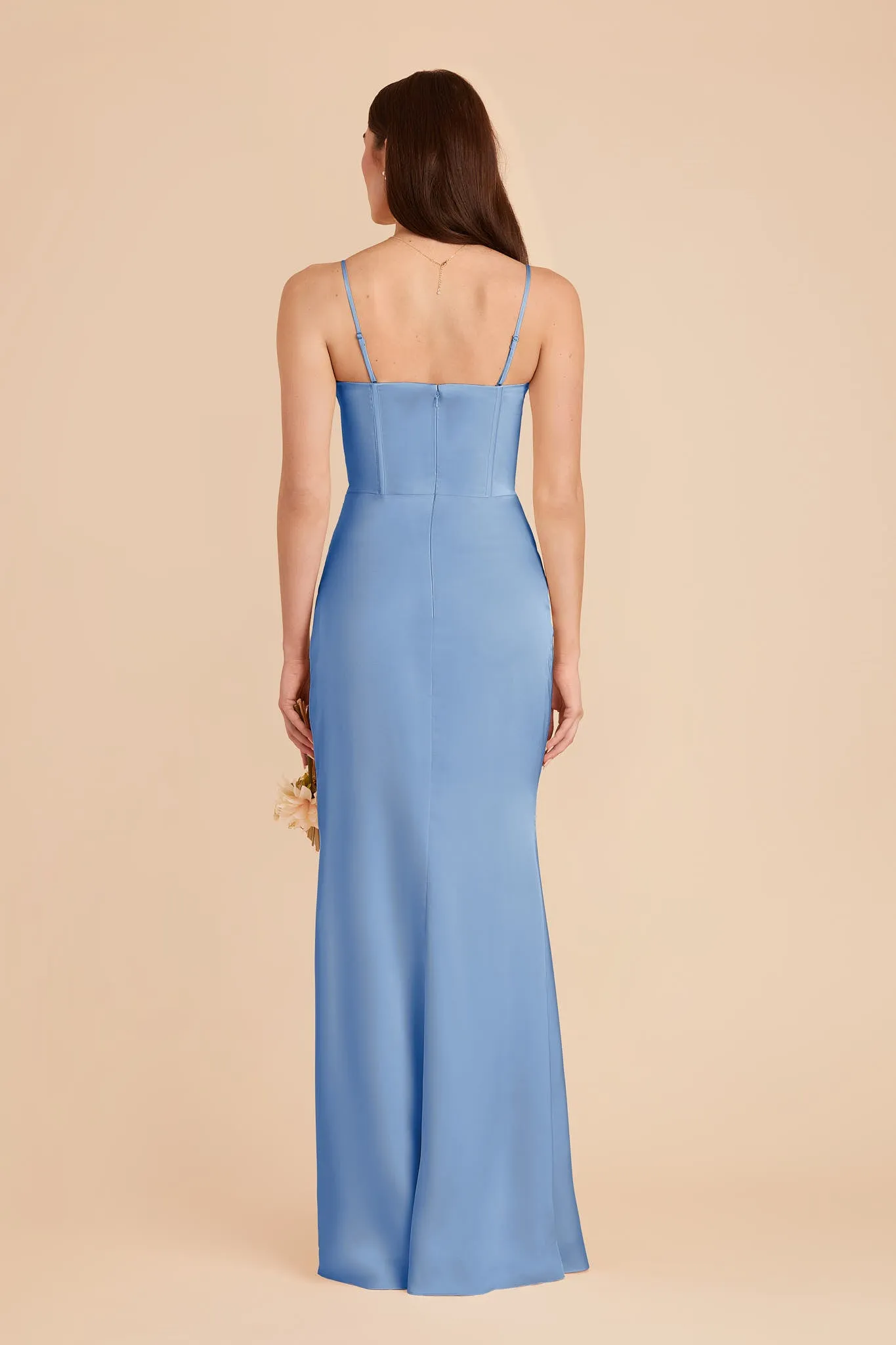 Carrie Matte Satin Dress - Bluebell sold by Birdy Grey product image thumbnail 3