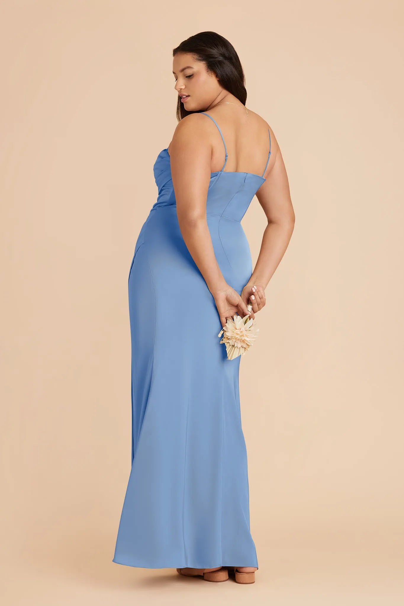 Carrie Matte Satin Dress - Bluebell sold by Birdy Grey product image thumbnail 4
