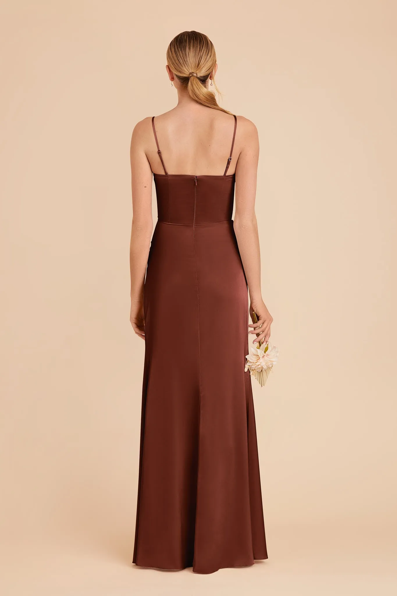 Anne Matte Satin Dress - Cognac sold by Birdy Grey product image thumbnail 5