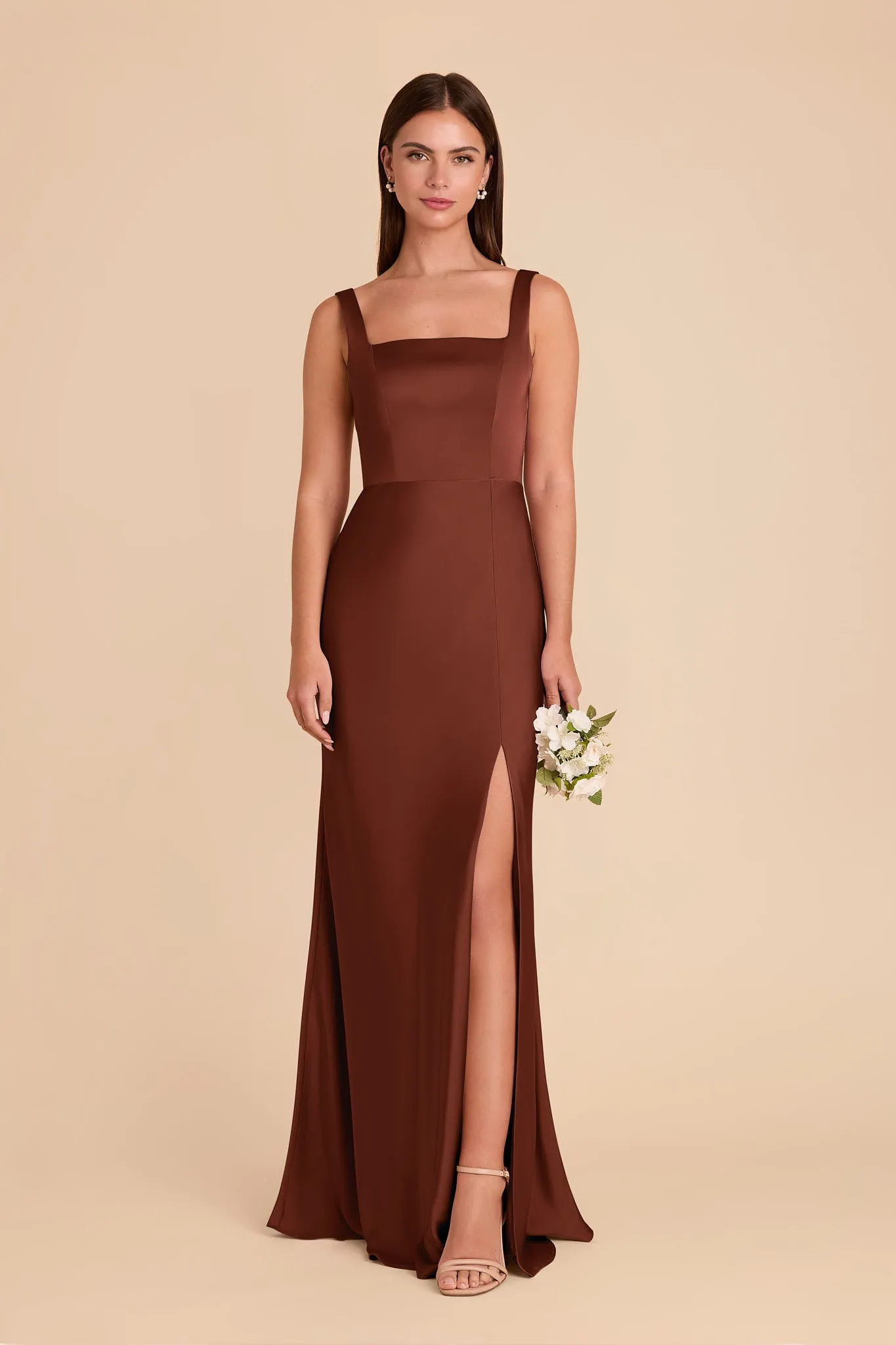 Alex Matte Satin Dress - Cognac sold by Birdy Grey product image thumbnail 3
