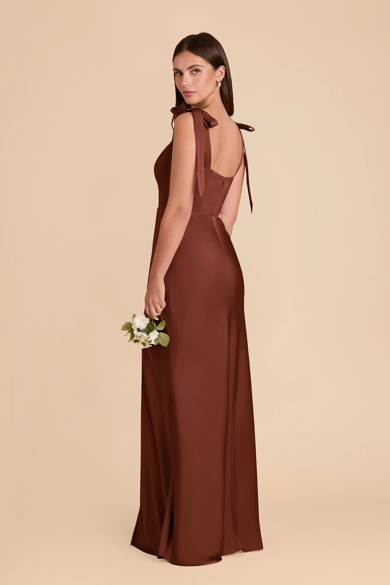 Alex Matte Satin Dress - Cognac sold by Birdy Grey product image thumbnail 4