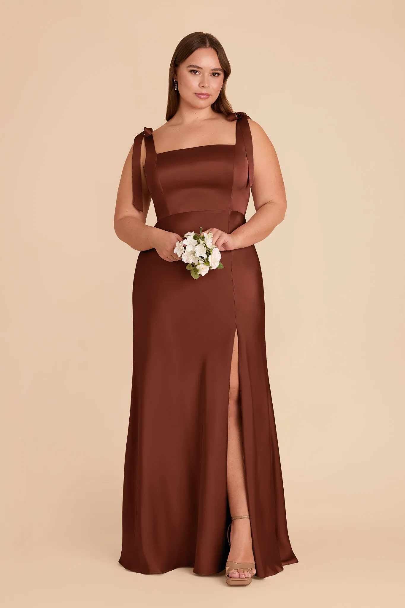Alex Matte Satin Dress - Cognac sold by Birdy Grey product image thumbnail 2