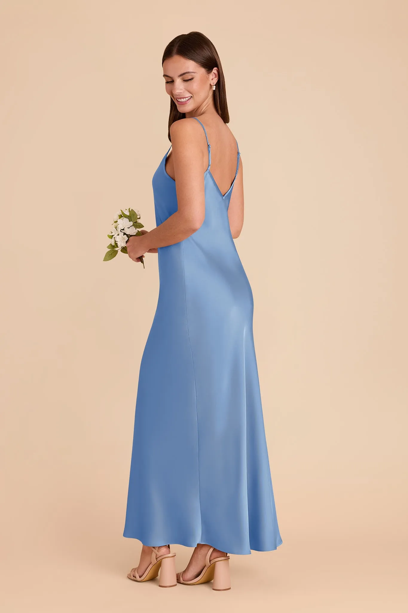 Alice Matte Satin Dress - Bluebell sold by Birdy Grey product image thumbnail 4