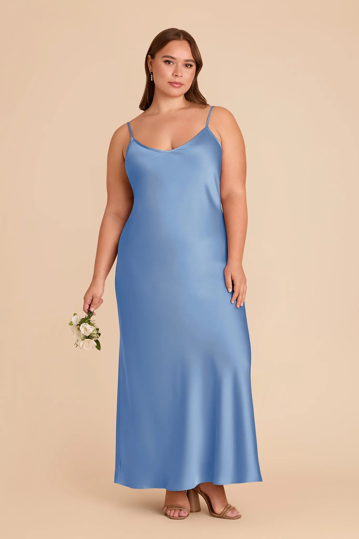 Alice Matte Satin Dress - Bluebell sold by Birdy Grey product image thumbnail 2