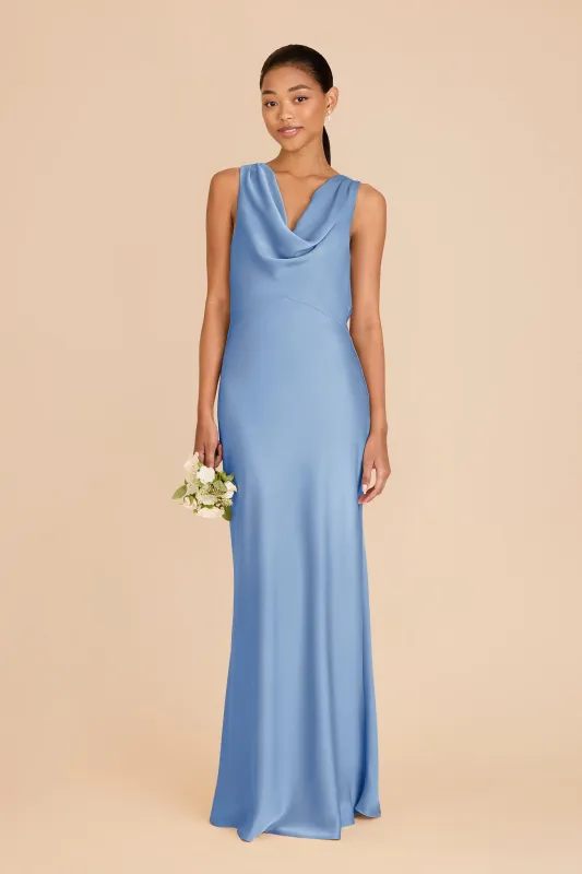 Bonnie Matte Satin Dress - Bluebell sold by Birdy Grey