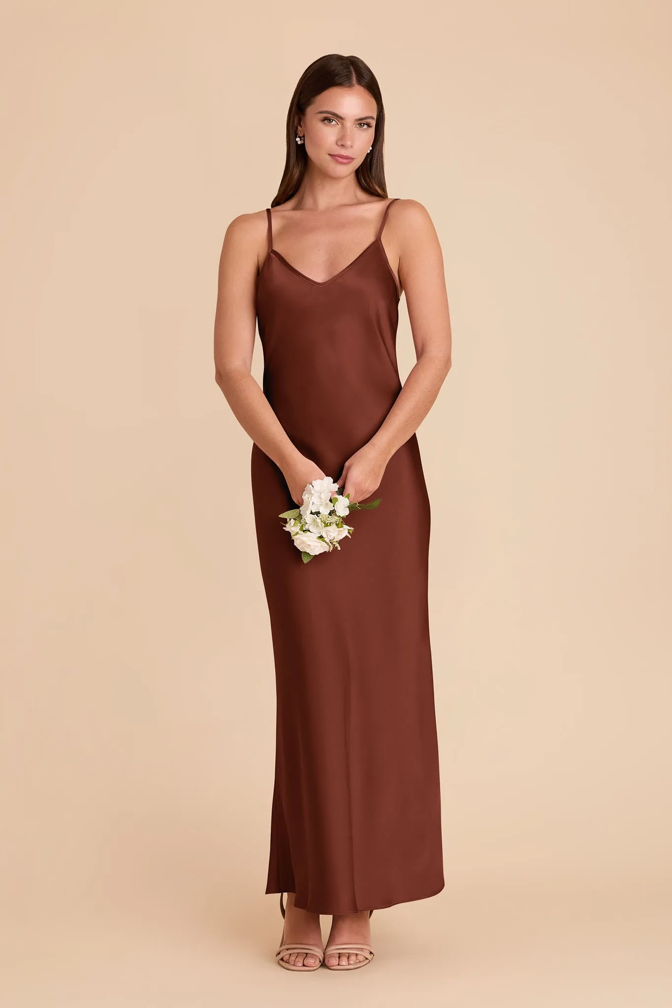 Alice Matte Satin Dress - Cognac sold by Birdy Grey product image thumbnail 3