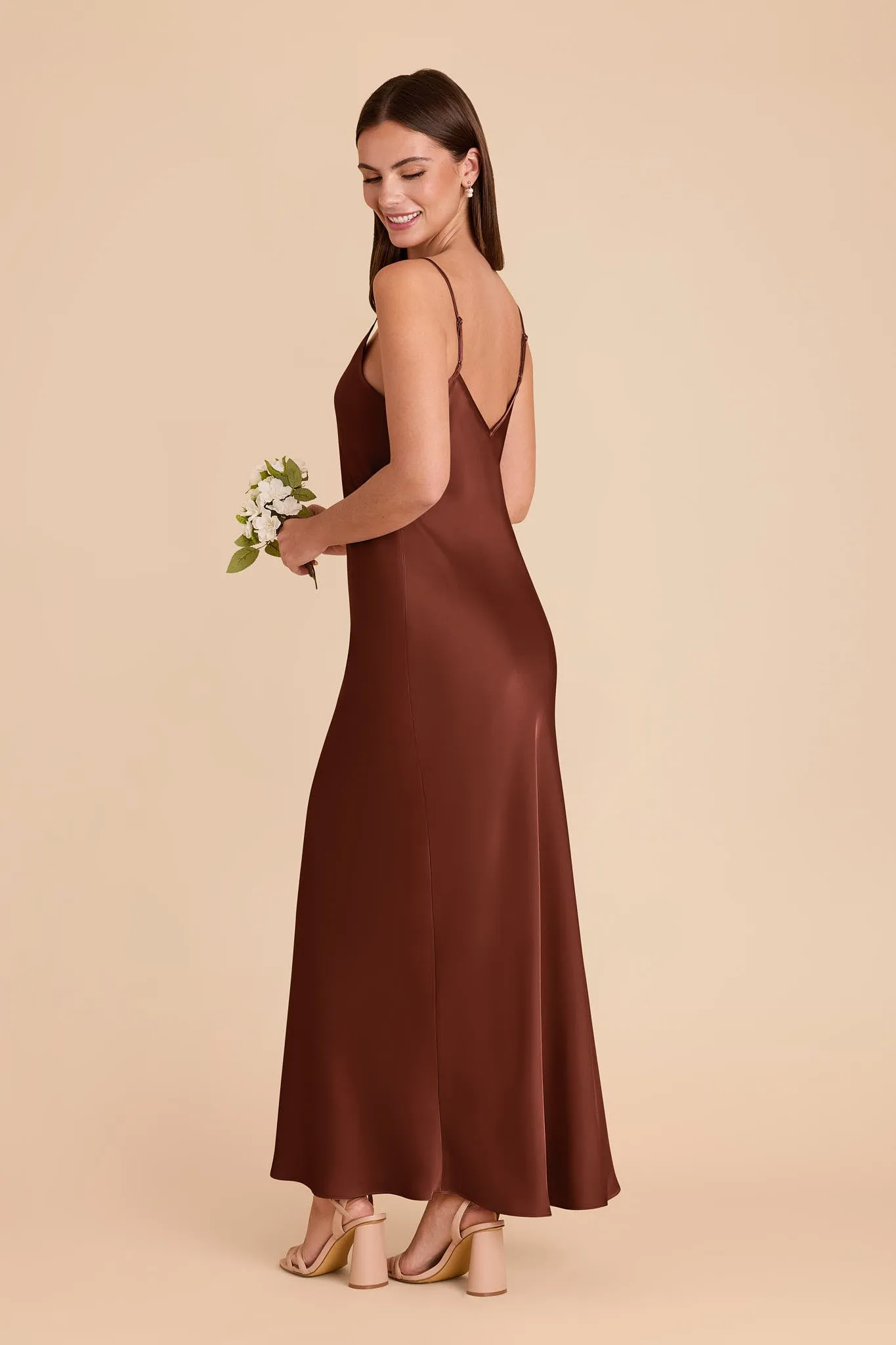 Alice Matte Satin Dress - Cognac sold by Birdy Grey product image thumbnail 4