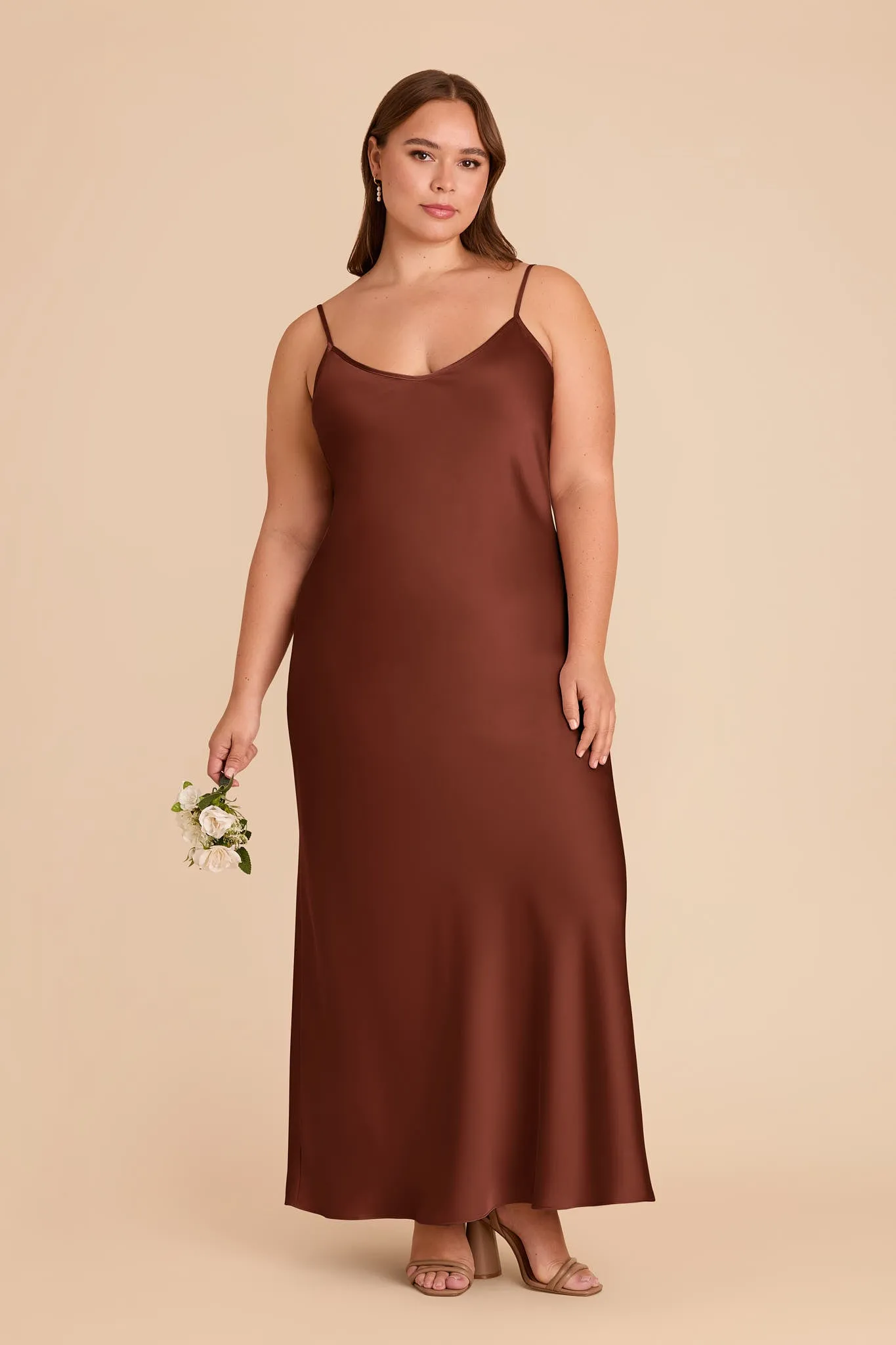 Alice Matte Satin Dress - Cognac sold by Birdy Grey product image thumbnail 2