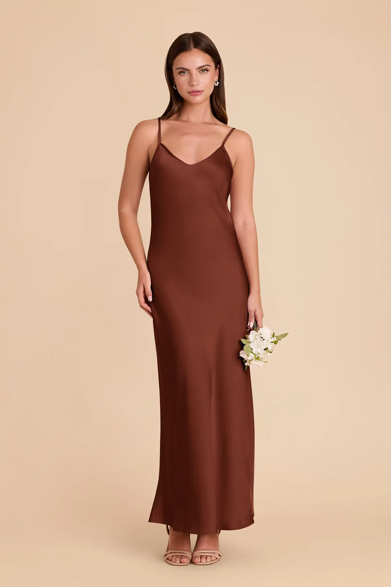 Alice Matte Satin Dress - Cognac sold by Birdy Grey