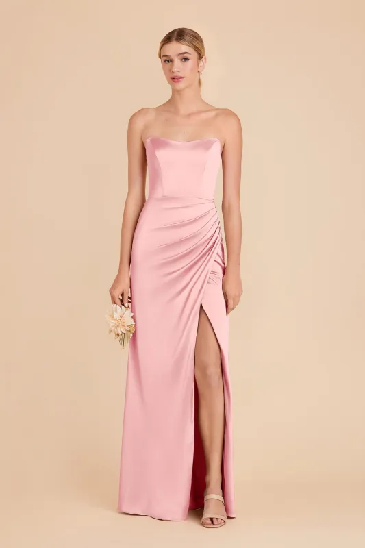 Anne Matte Satin Dress - Bubblegum Pink sold by Birdy Grey