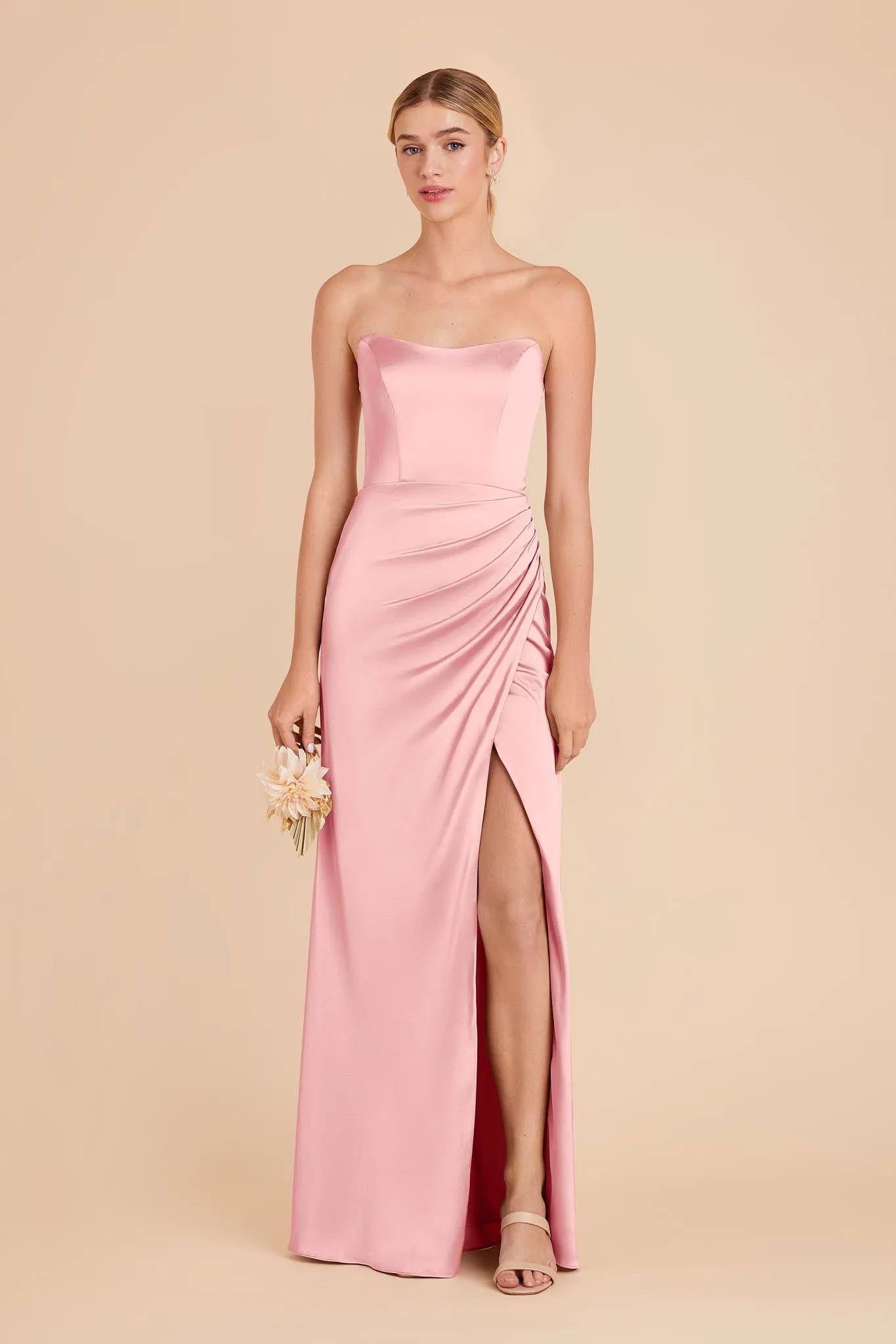 Anne Matte Satin Dress - Bubblegum Pink sold by Birdy Grey