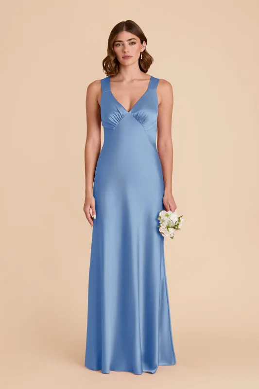 Veronica Matte Satin Dress - Bluebell sold by Birdy Grey