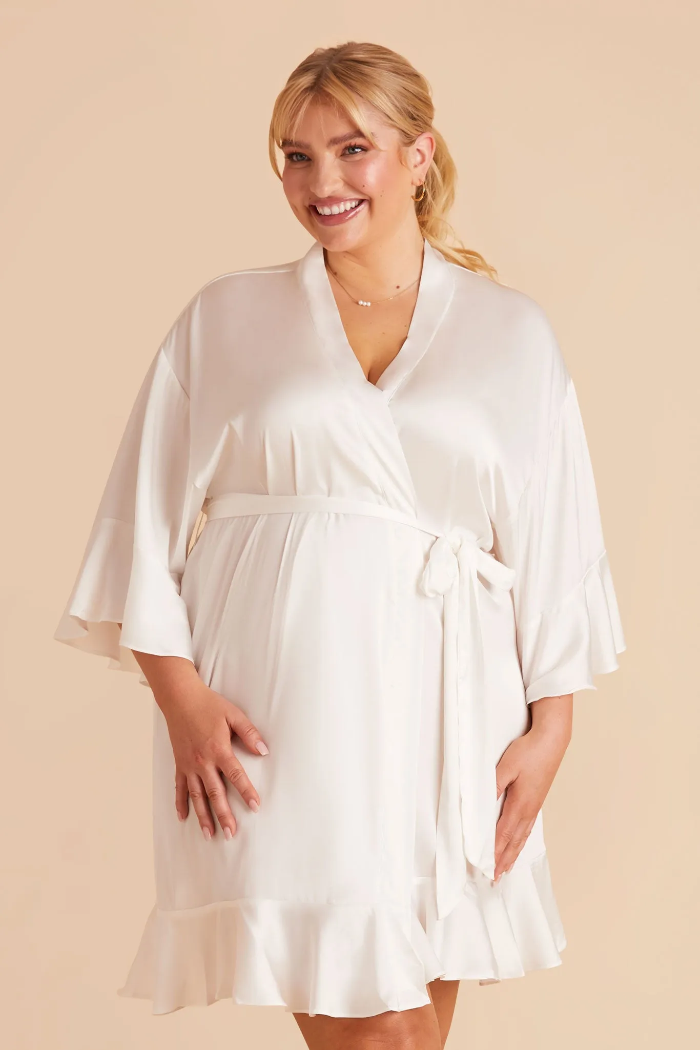 Kenny Matte Satin Robe - Ivory sold by Birdy Grey product image thumbnail 3